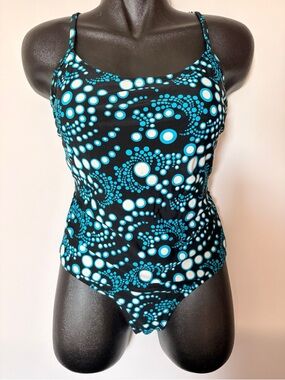 Catalina One-piece Black and Turquoise Swimsuit